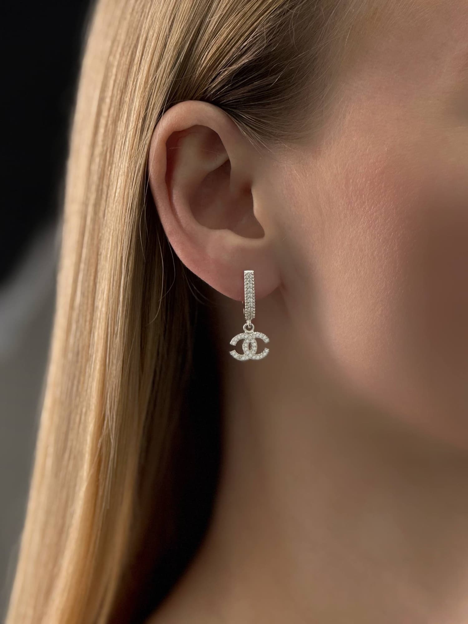 Silver drop earrings
