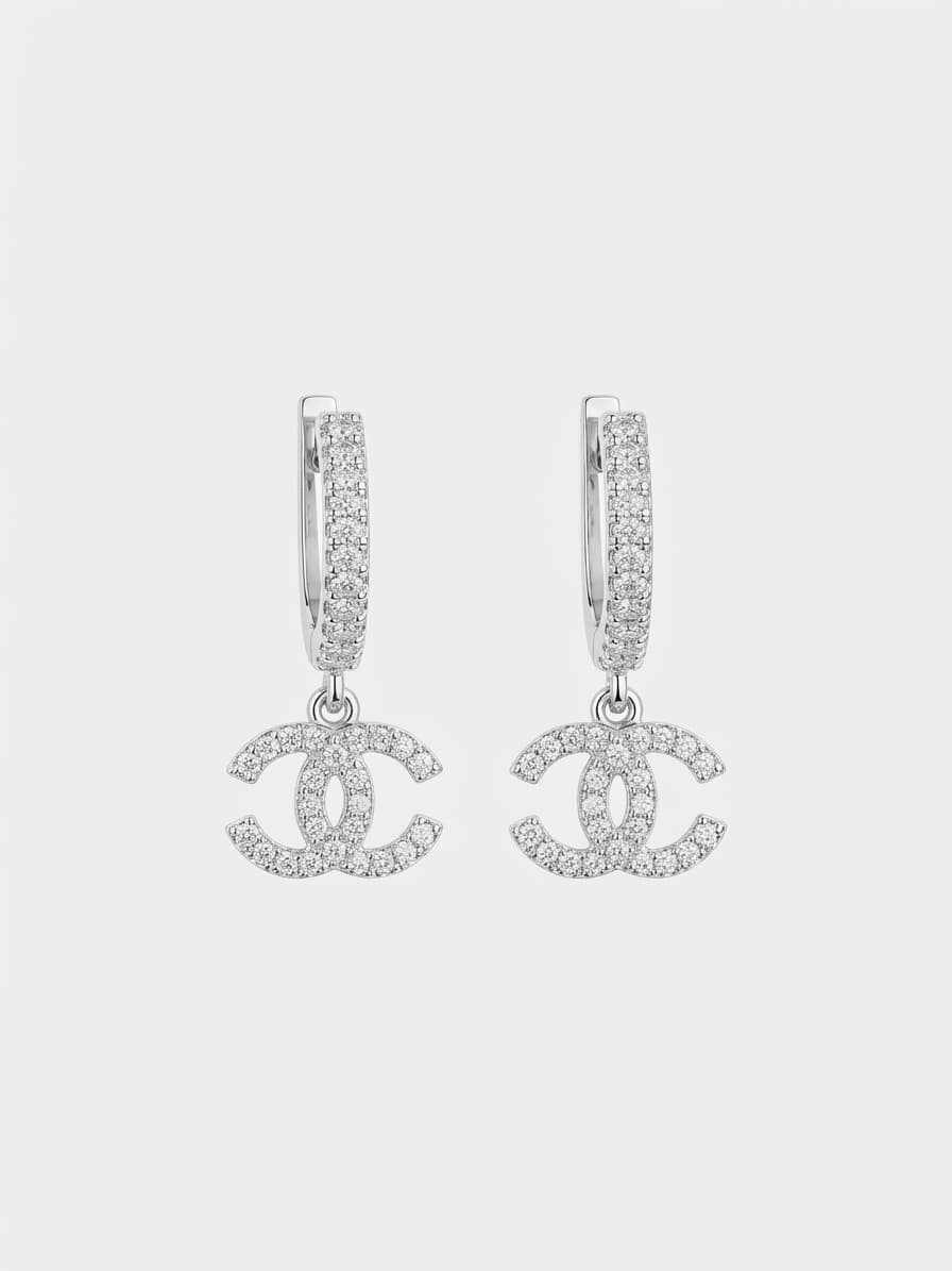 Silver drop earrings