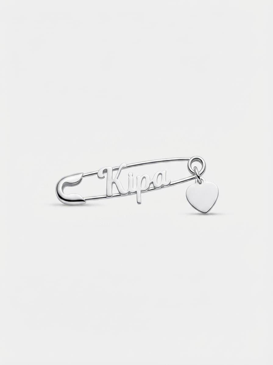 Silver hairpin “Кіра” with a heart charm