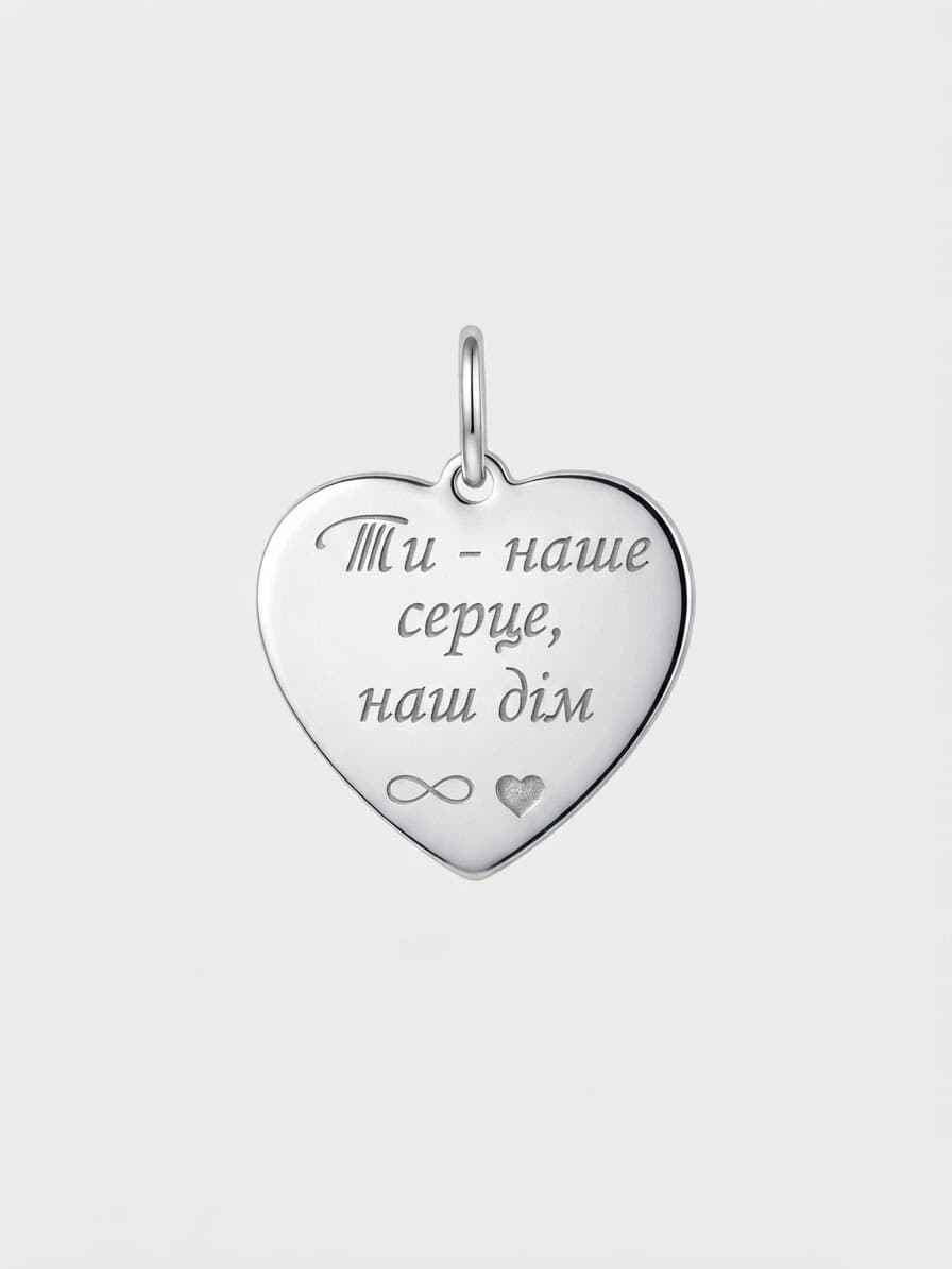 Engraved silver heart pendant