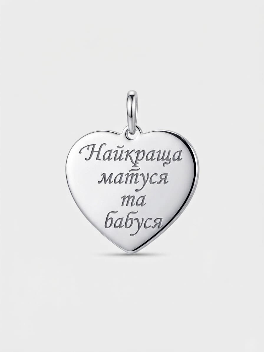 Silver pendant “Найкраща матуся та бабуся” (“Best mum and grandma”)