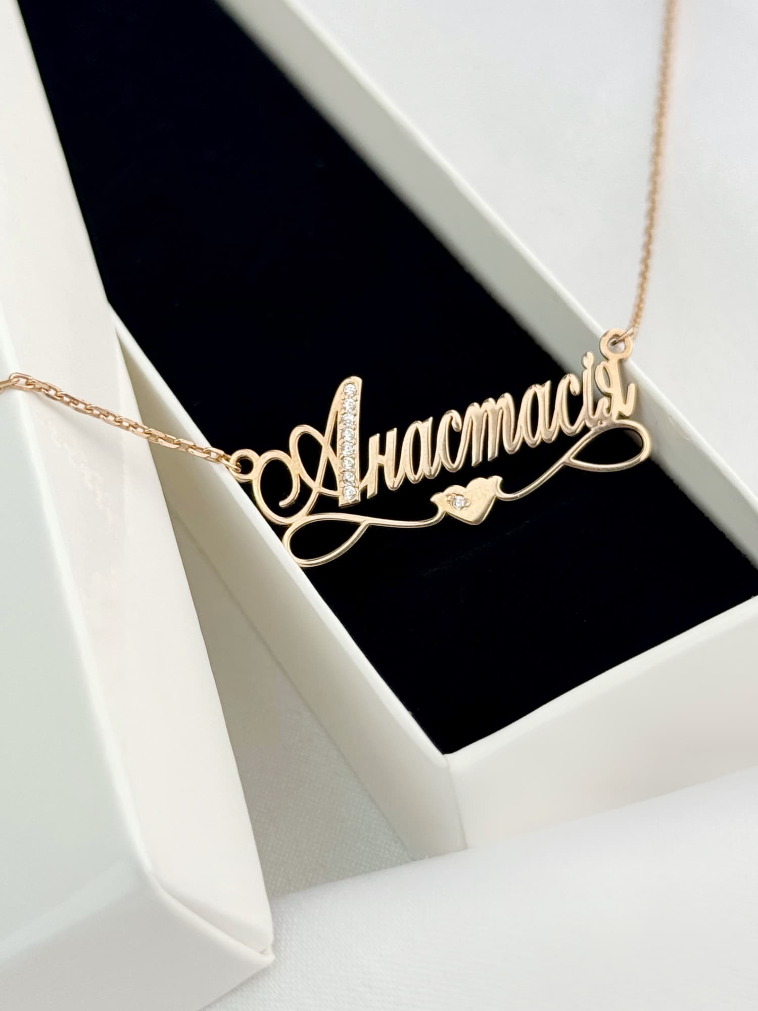 Gold-plated sterling silver 925 necklace “Анастасія” with cubic zirconia