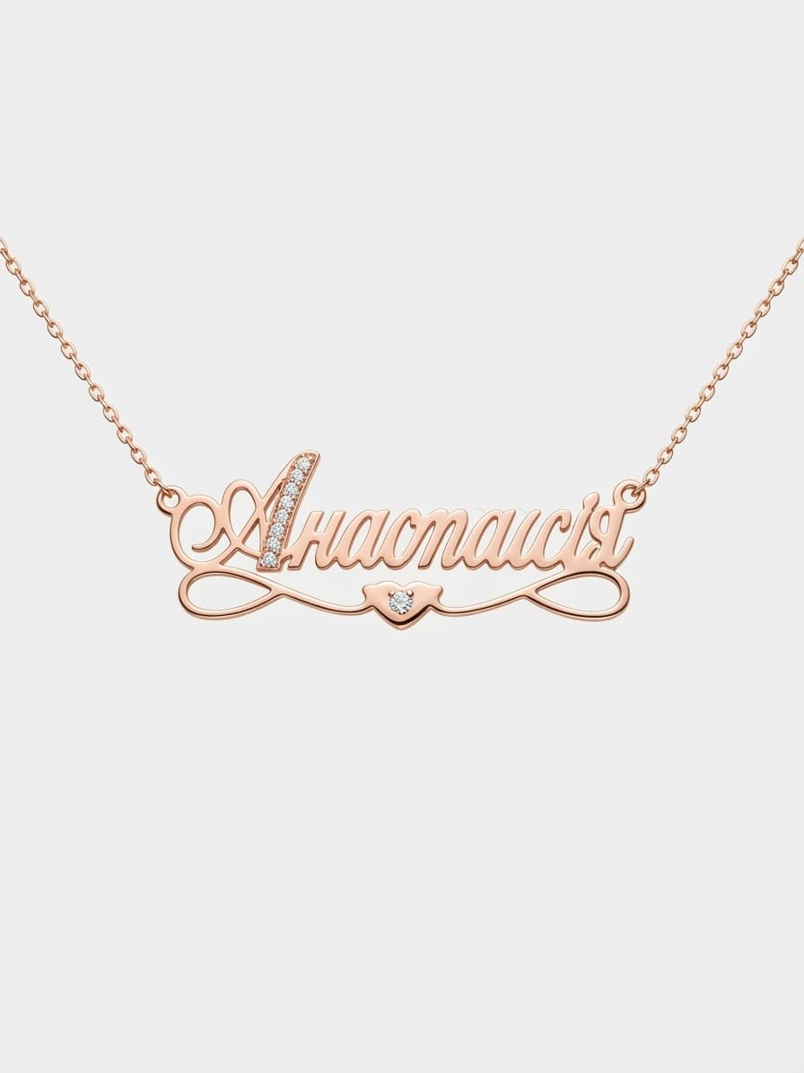 Gold-plated sterling silver 925 necklace “Анастасія” with cubic zirconia