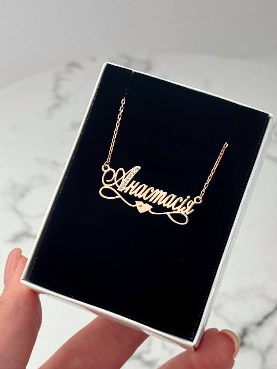 Gold-plated sterling silver 925 necklace “Анастасія” with cubic zirconia