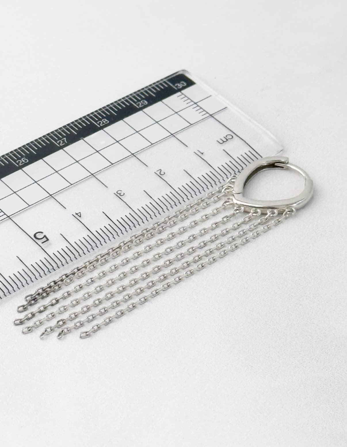 Silver earrings with chains